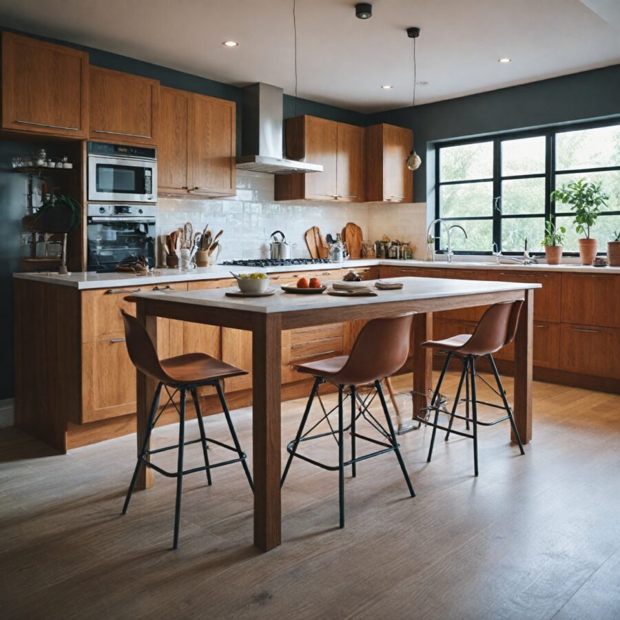 Projetando uma Cozinha Perfeita com Armários de Madeira Natural