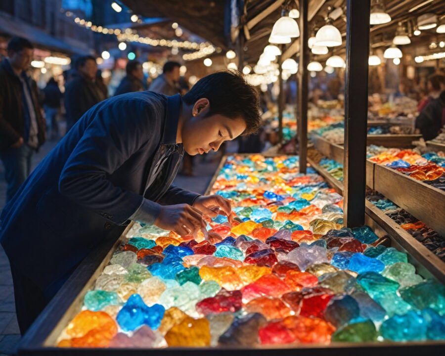 Como diferenciar vidro colorido de pedras naturais em feiras