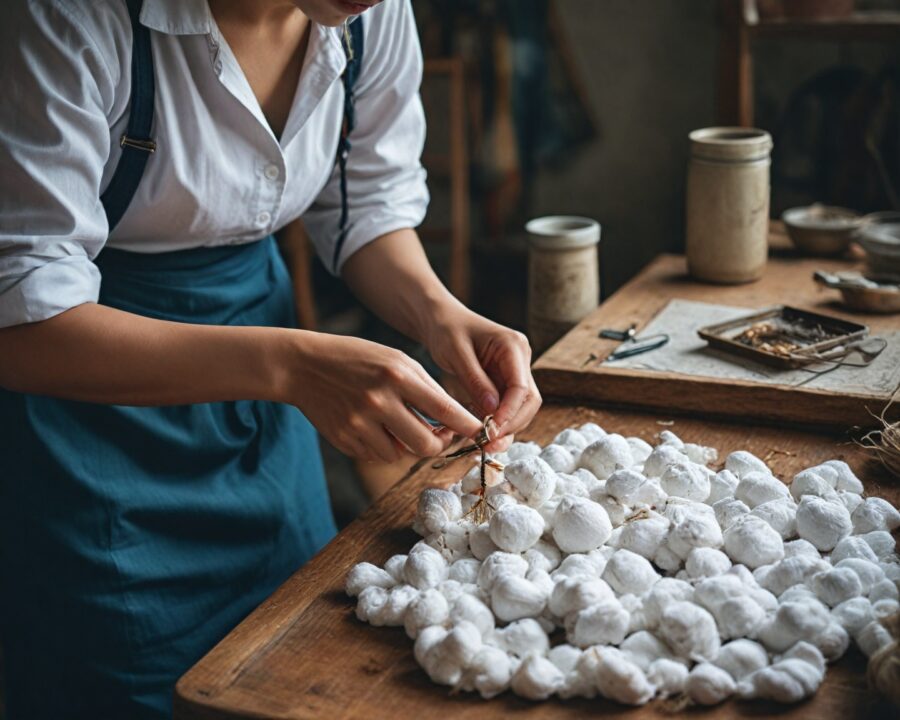 Como o algodão é usado na criação de joias artesanais e biojoias