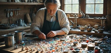 Técnicas artesanais para incluir vidro em joias de prata