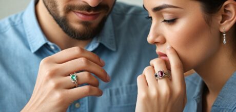 Como escolher anéis de noivado com pedras alternativas